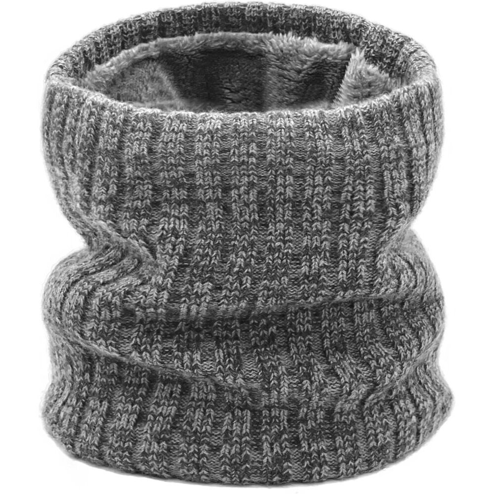 Men's Grey Winter Thermal Fleece Neck Warmer Windproof Face Cover Ski Mask